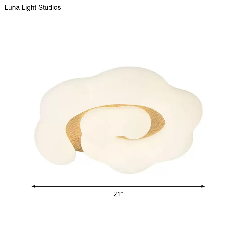 DecorBites™ DecorBites™ Wooden Cloud LED Ceiling Light for Children's Bedroom - Nordic Style Flush Mount Lighting