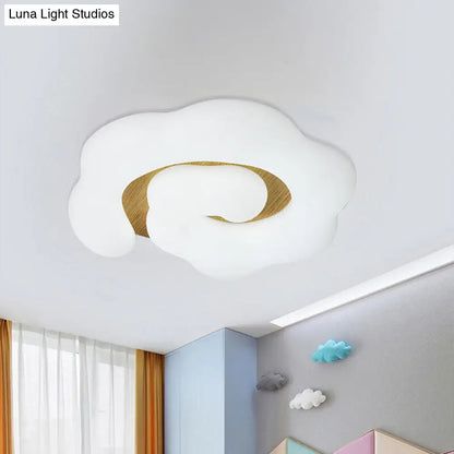 DecorBites™ DecorBites™ Wooden Cloud LED Ceiling Light for Children's Bedroom - Nordic Style Flush Mount Lighting