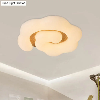 DecorBites™ DecorBites™ Wooden Cloud LED Ceiling Light for Children's Bedroom - Nordic Style Flush Mount Lighting