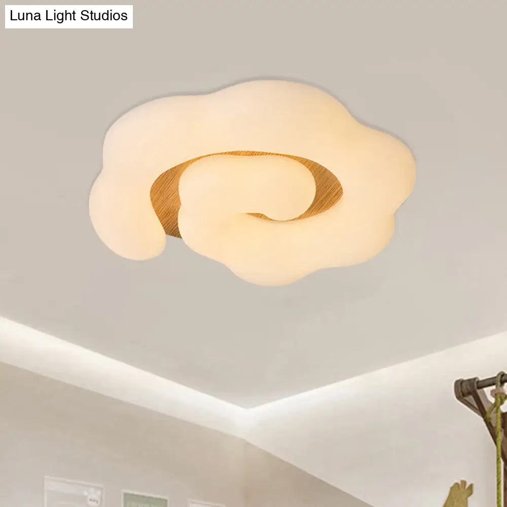 DecorBites™ DecorBites™ Wooden Cloud LED Ceiling Light for Children's Bedroom - Nordic Style Flush Mount Lighting