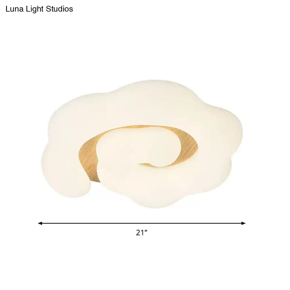 DecorBites™ DecorBites™ Wooden Cloud LED Ceiling Light for Children's Bedroom - Nordic Style Flush Mount Lighting