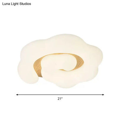 DecorBites™ DecorBites™ Wooden Cloud LED Ceiling Light for Children's Bedroom - Nordic Style Flush Mount Lighting