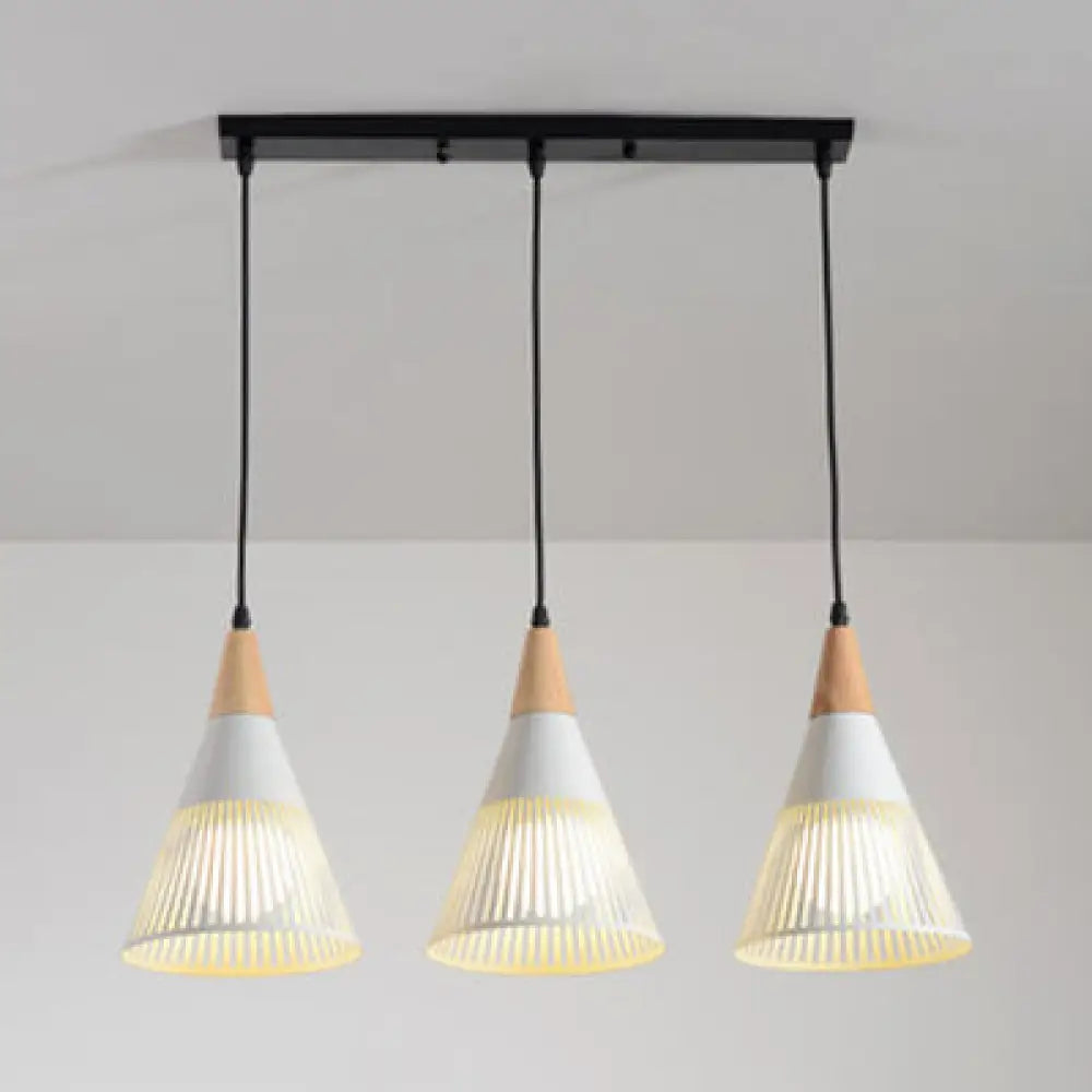 Wooden Cone Pendant Light with Modern Hollow Design - Perfect for Restaurant Decor