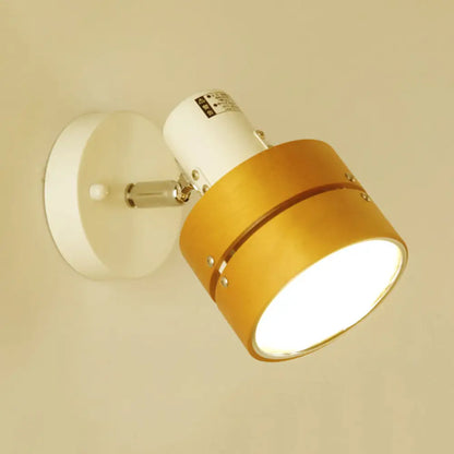 DecorBites™ DecorBites™ Wooden Contemporary Wall Sconce with Adjustable Drum Light for Study Rooms