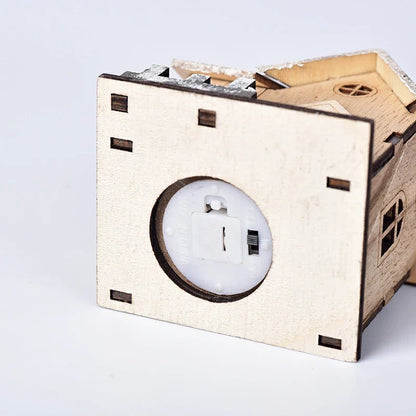 Wooden LED Light House Christmas Decorations