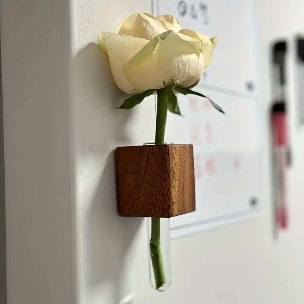 Wooden Magnetic Test Tube Vase for DIY Flower Arrangement