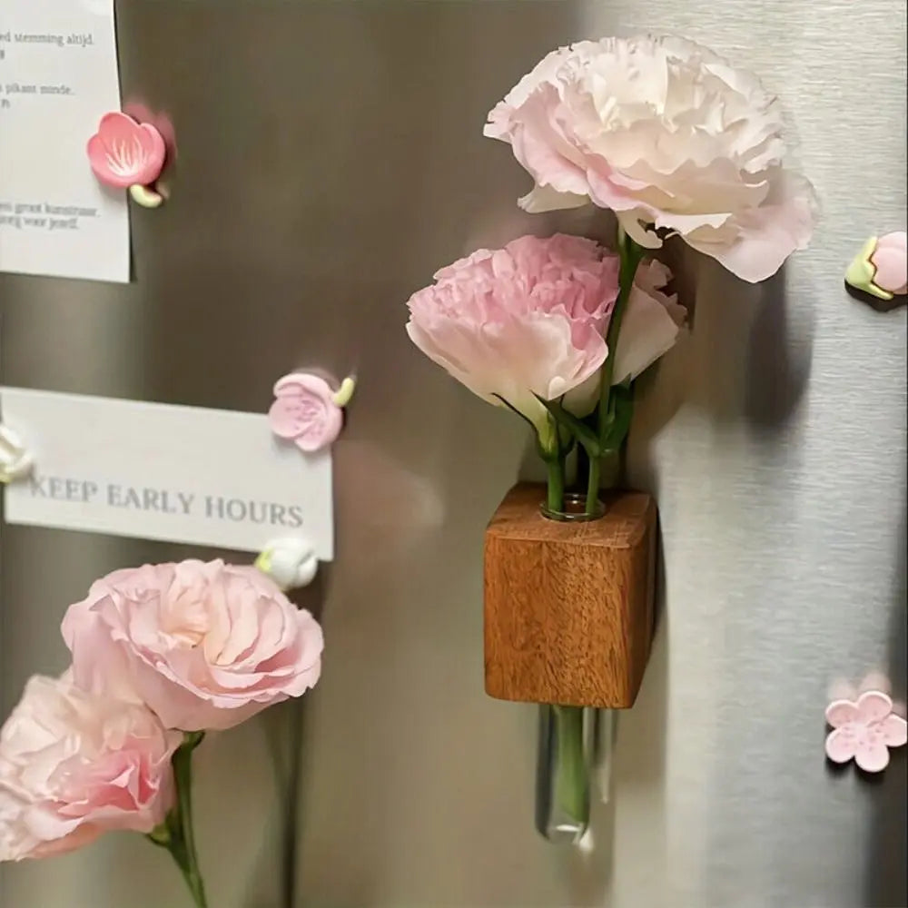 Wooden Magnetic Test Tube Vase for DIY Flower Arrangement