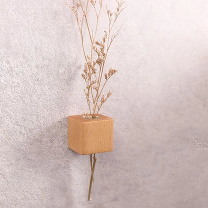 Wooden Magnetic Test Tube Vase for DIY Flower Arrangement - E - Vase