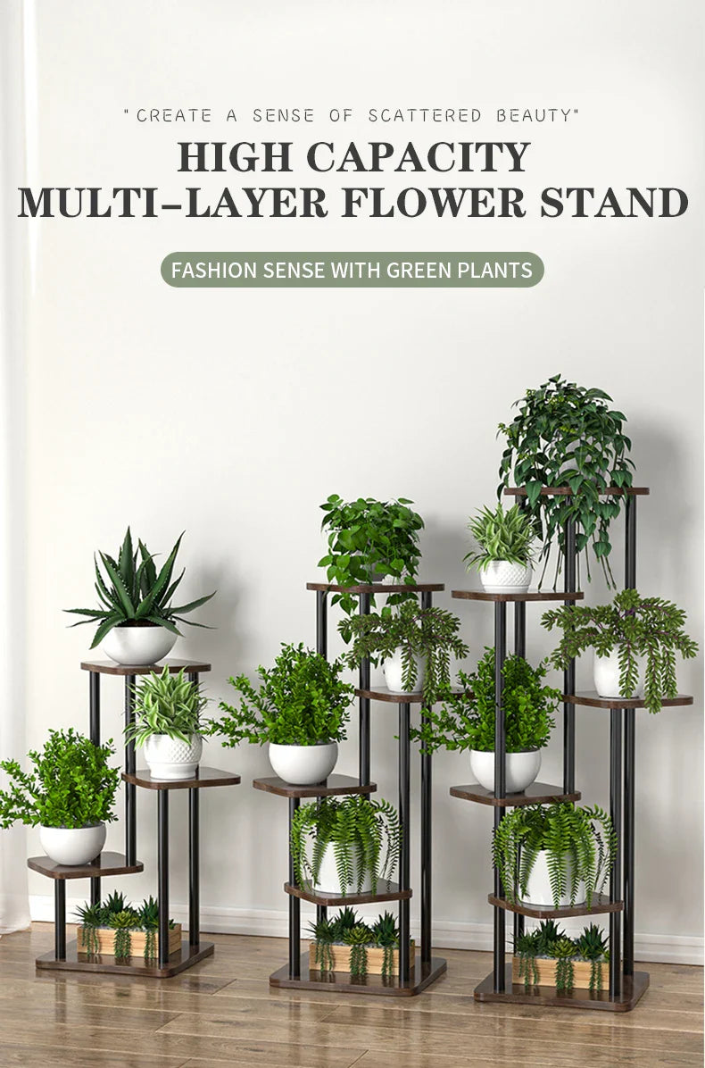 Wooden Plant Stand Shelf Tiered Flower Pot Display