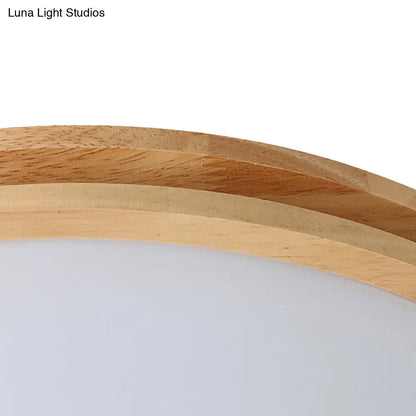 DecorBites™ DecorBites™ Wooden Round Flush Ceiling Lamp: 16"/19.5" Wide Acrylic Simple Style Ceiling Light for Dining Room
