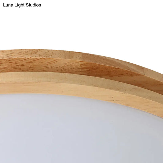DecorBites™ DecorBites™ Wooden Round Flush Ceiling Lamp: 16"/19.5" Wide Acrylic Simple Style Ceiling Light for Dining Room