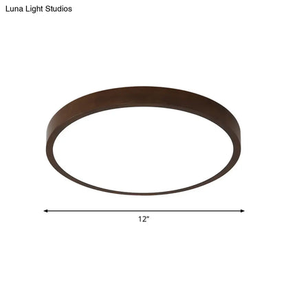 DecorBites™ DecorBites™ Wooden Wonder: Nordic Round Flush Ceiling Light in Warm/White/Natural Light with LED Technology - Available in 12"/16"/19.5" Widths