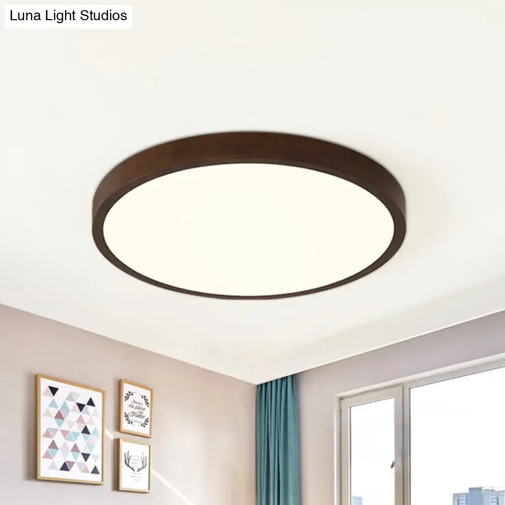 DecorBites™ DecorBites™ Wooden Wonder: Nordic Round Flush Ceiling Light in Warm/White/Natural Light with LED Technology - Available in 12"/16"/19.5" Widths