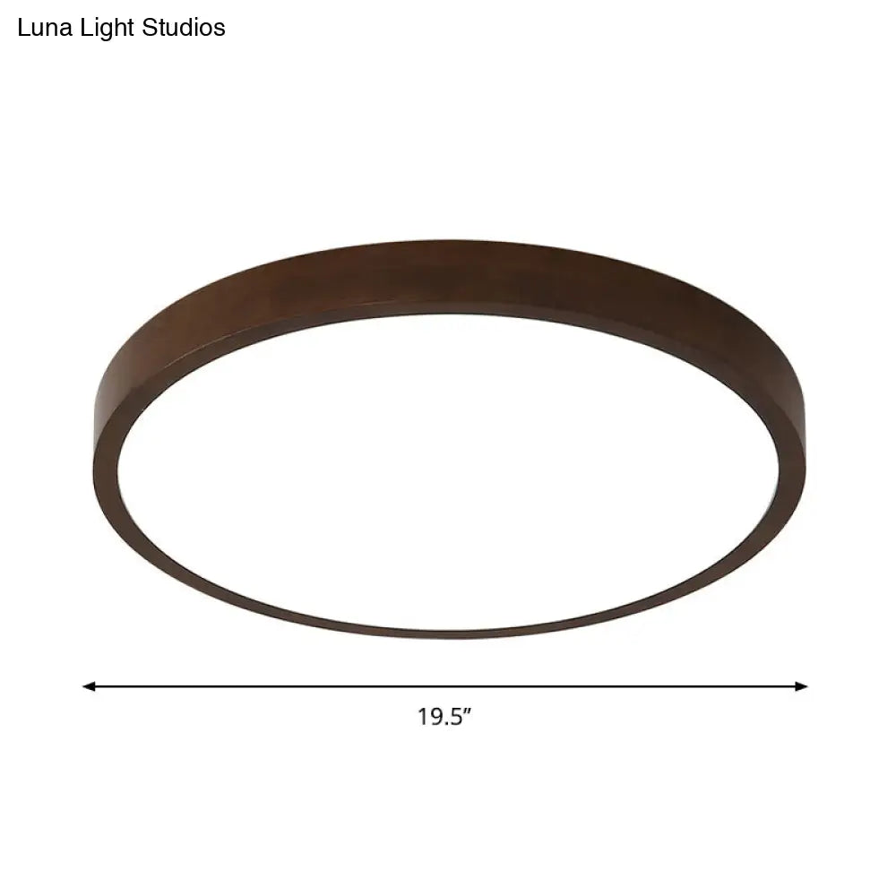 DecorBites™ DecorBites™ Wooden Wonder: Nordic Round Flush Ceiling Light in Warm/White/Natural Light with LED Technology - Available in 12"/16"/19.5" Widths