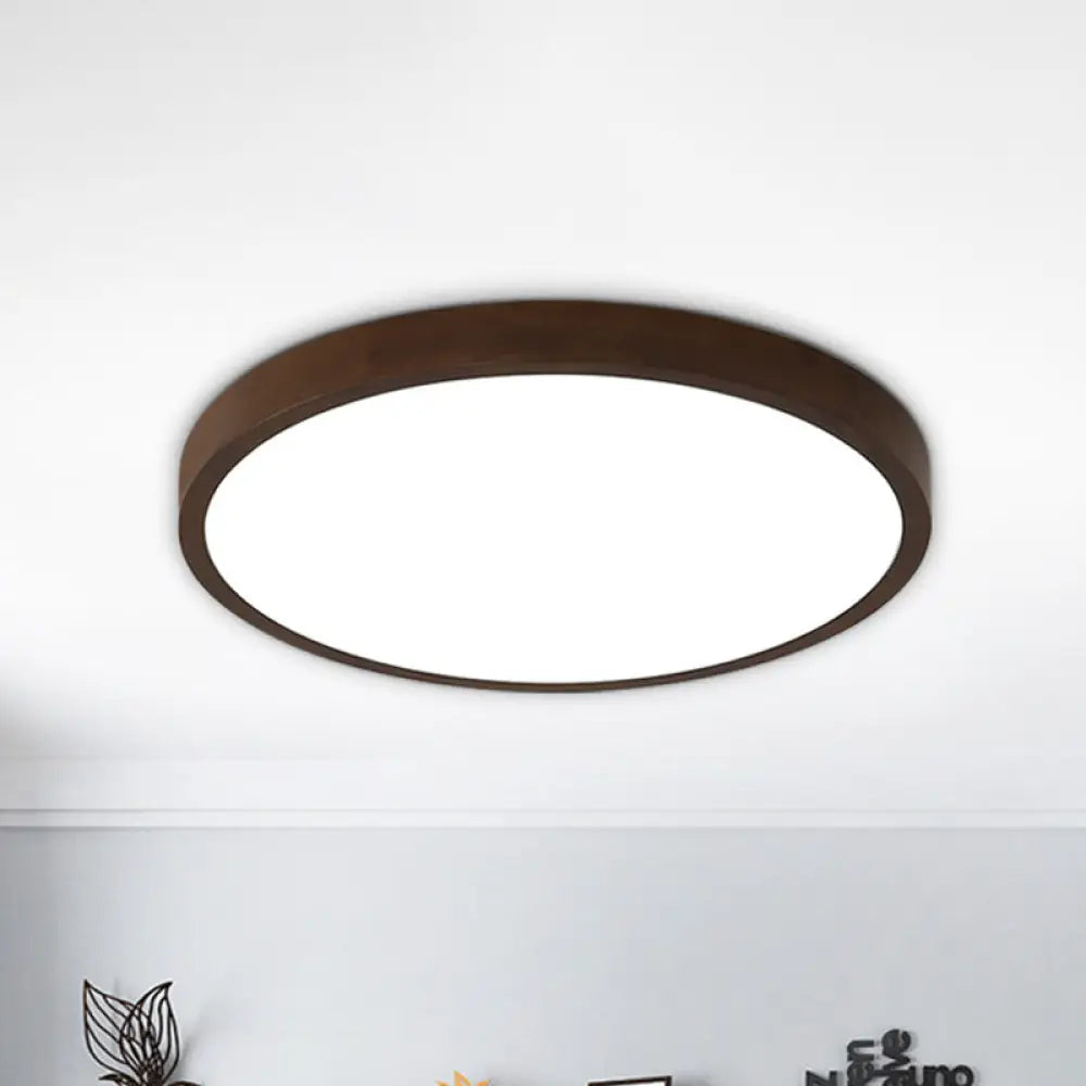 DecorBites™ DecorBites™ Wooden Wonder: Nordic Round Flush Ceiling Light in Warm/White/Natural Light with LED Technology - Available in 12"/16"/19.5" Widths