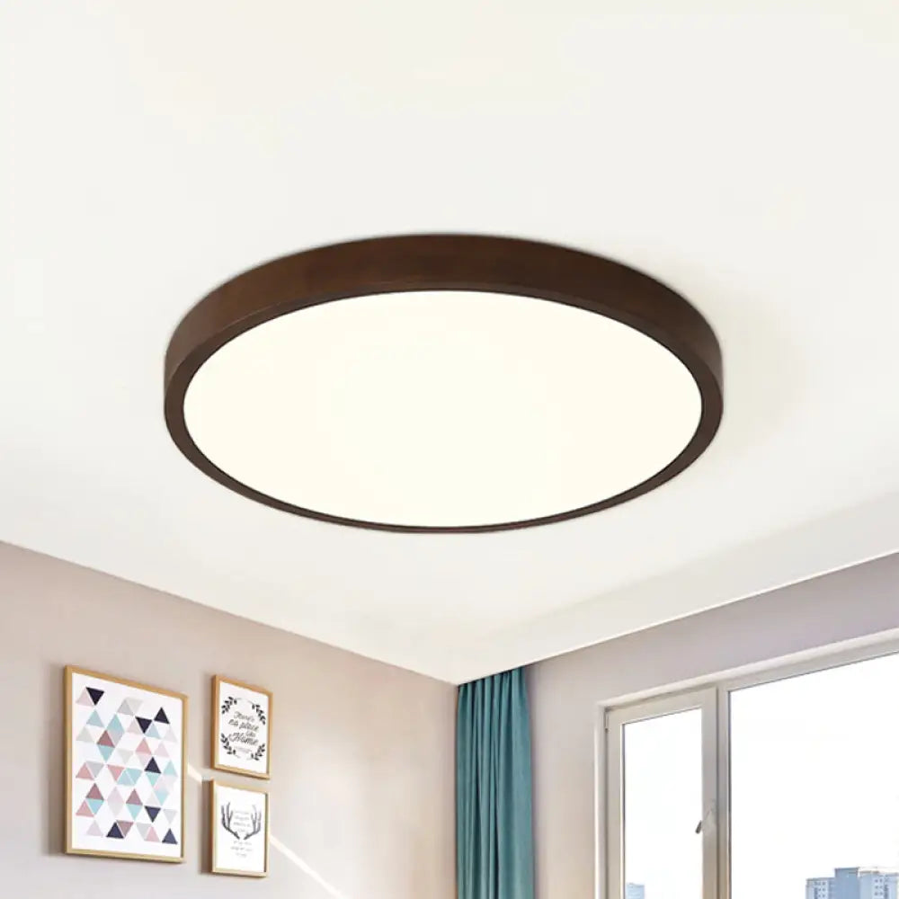 DecorBites™ DecorBites™ Wooden Wonder: Nordic Round Flush Ceiling Light in Warm/White/Natural Light with LED Technology - Available in 12"/16"/19.5" Widths