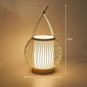 Warm-toned bamboo single restaurant nightstand lamp with woven cylindrical body and handle 220v-240v 110v-120v decorbites