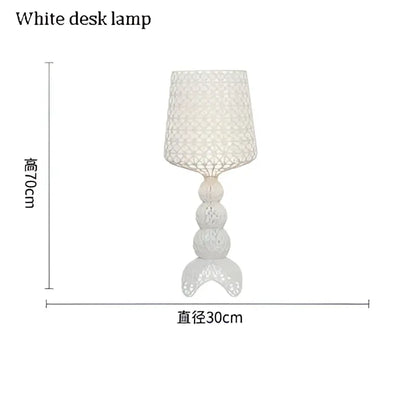 White floor lamp with woven white acrylic kabuki lace-like mesh shade and sculpted base for living room decorbites acrylic kabuki