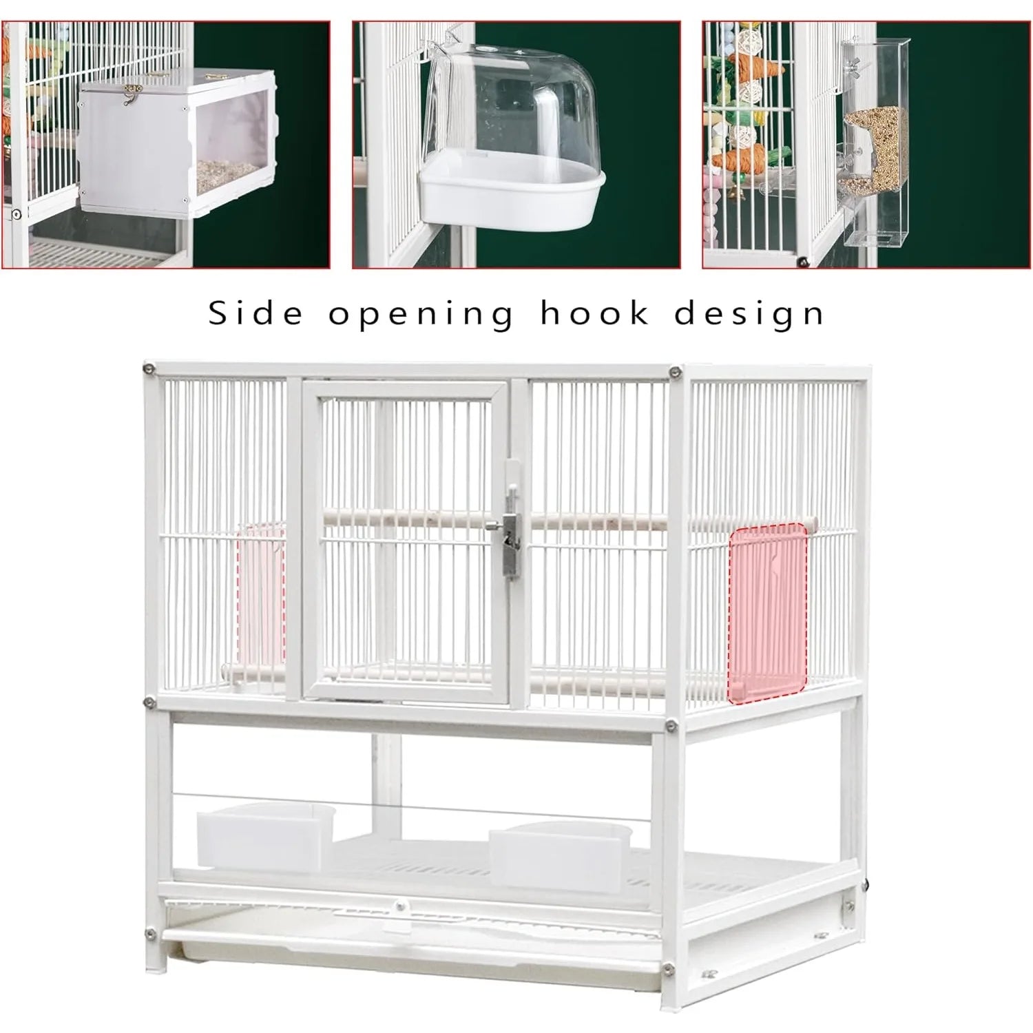 Wrought Iron Bird Cage for Conures Lovebirds - 30 Inch - United States