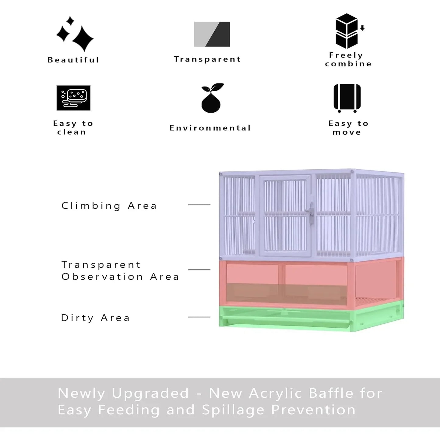 Wrought Iron Bird Cage for Conures Lovebirds - 30 Inch - United States