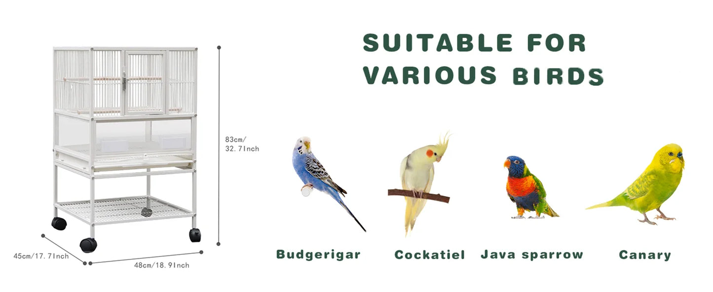 Wrought Iron Bird Cage for Conures Lovebirds - 30 Inch - United States