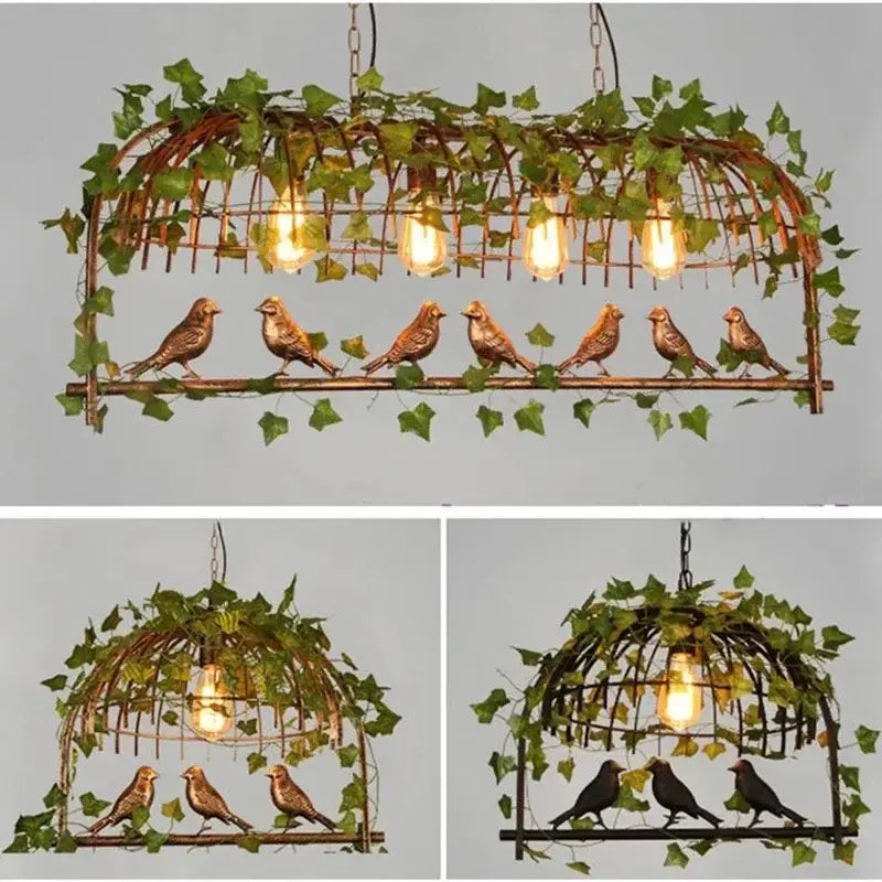 Bronze birdcage pendant lights with woven wire frame, gold and green decorbites birdcage pendant for dining room decor