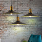 Wrought Iron Industrial Pendant Light - 8.5"/10" Saucer Shape, Black, 1-Light for Living Room