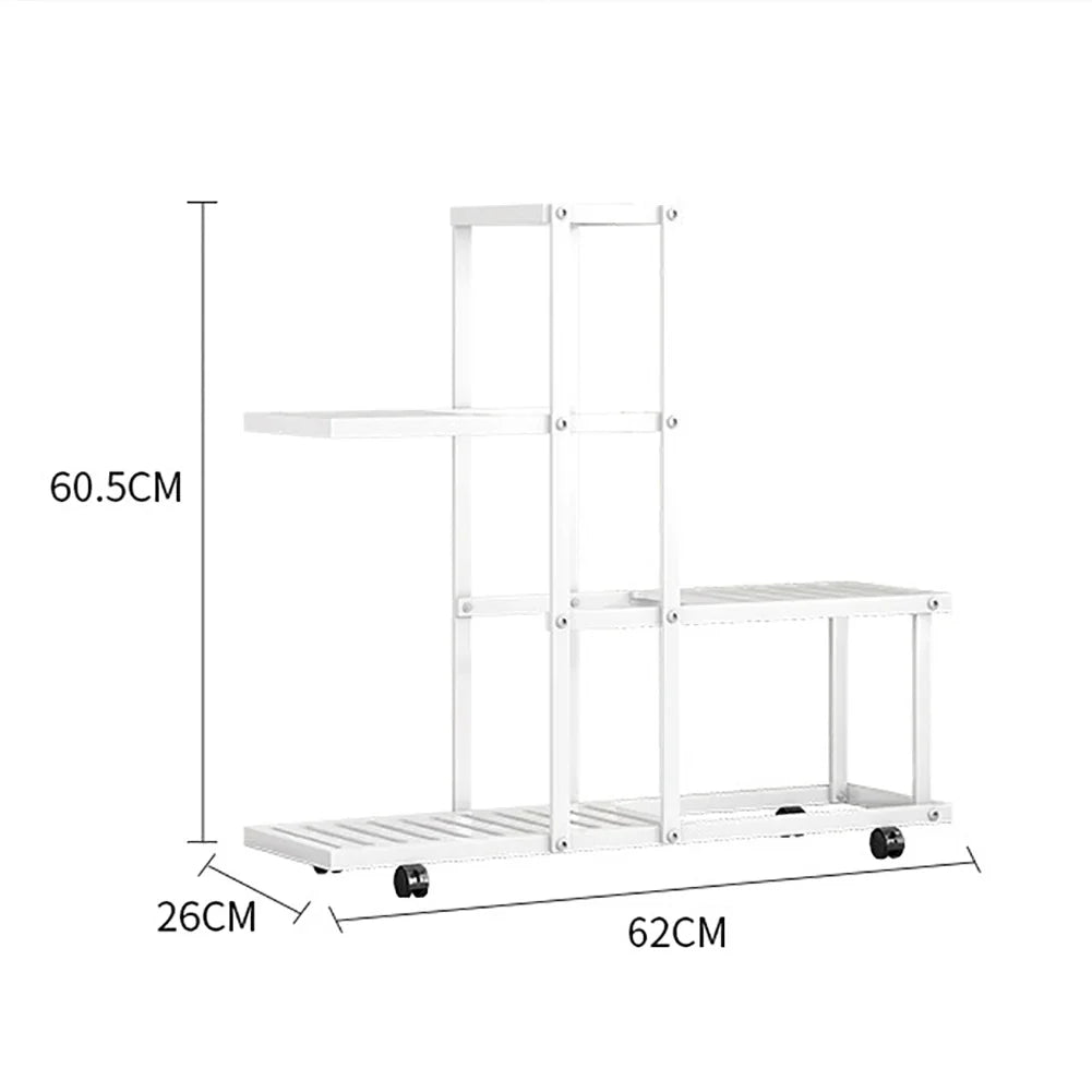 Wrought Iron Plant Stand with Wheels