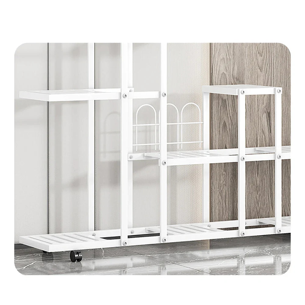 Wrought Iron Plant Stand with Wheels