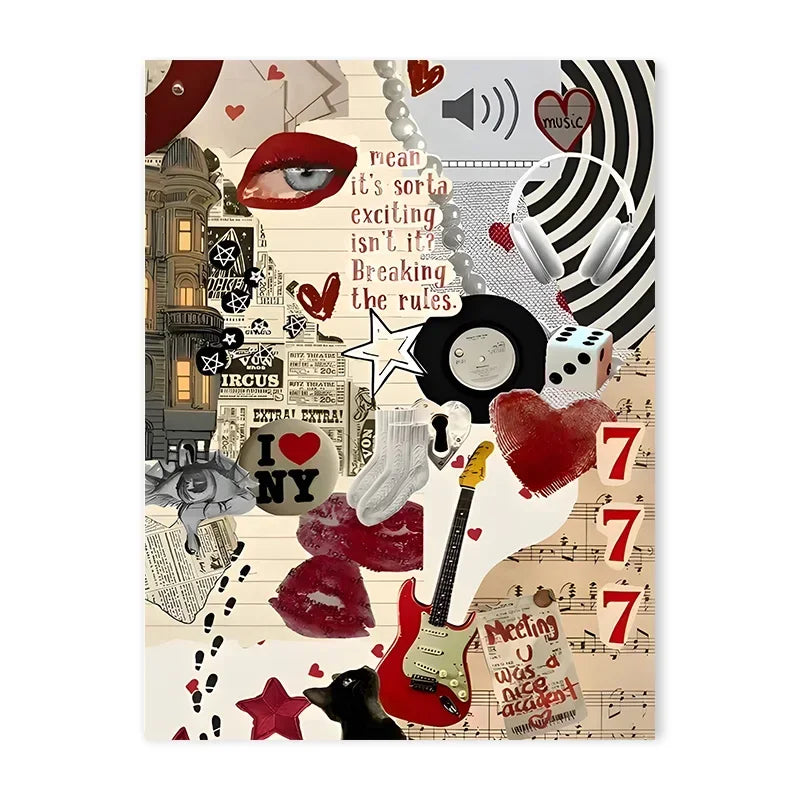 Y2K Rock Style Canvas Posters for Retro Chic - 50x70cm No Frame / 02 - Posters