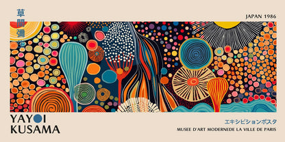 Yayoi Kusama Flower Canvas Wall Art - 20x40cm Unframed / 2 - Posters