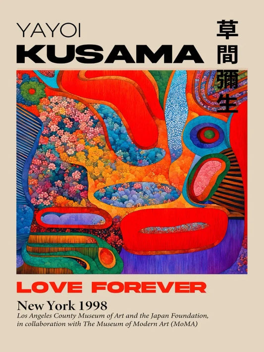 Yayoi Kusama Mountain Art Canvas Wall Decor - 2 / 50X70cm Unframed - Posters