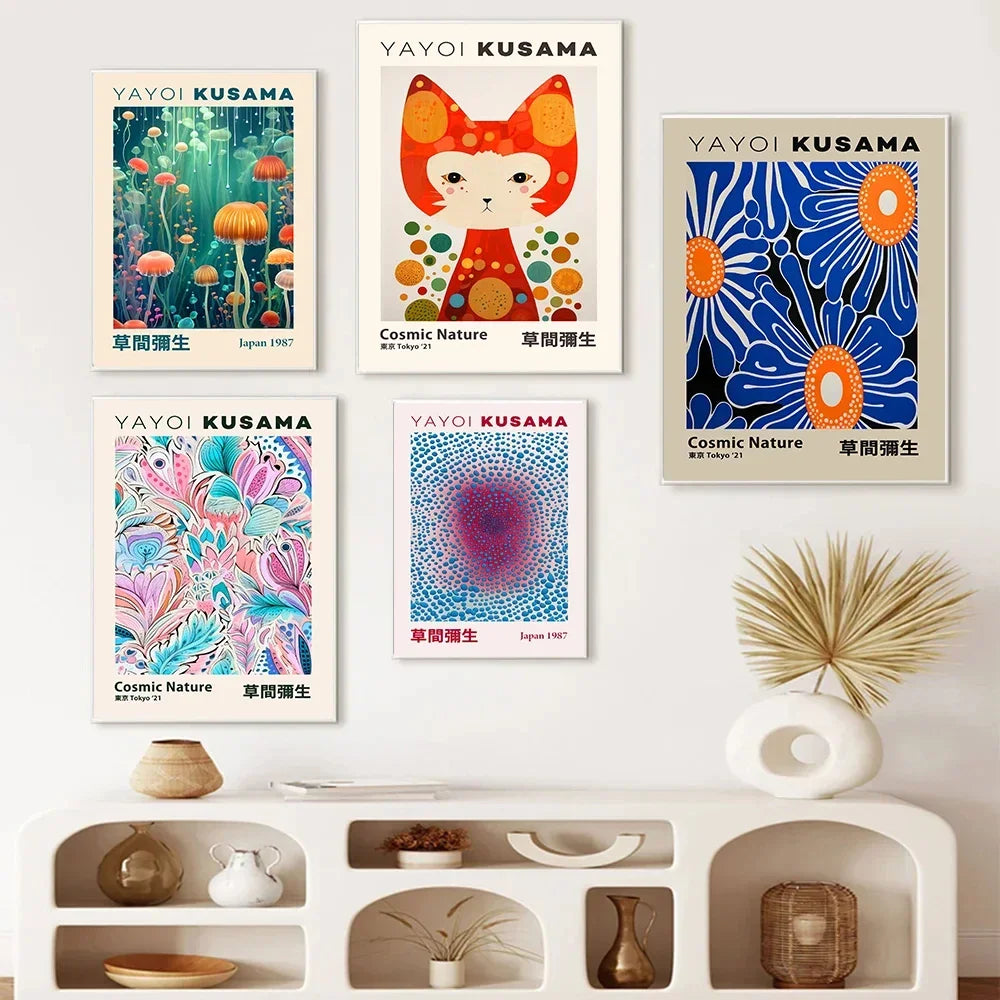 Yayoi Kusama Mountain Art Exhibition Canvas Print - Posters