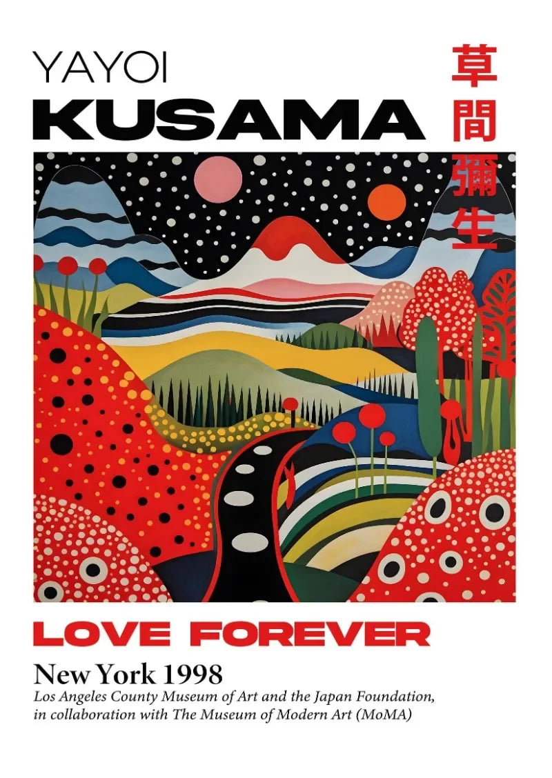 ’Yayoi Kusama Mountain Art Exhibition Poster’ - Posters
