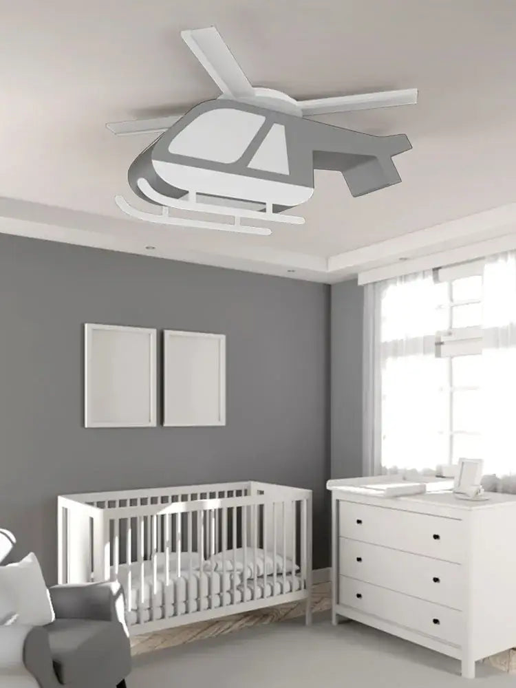 Gray and white decorbites cartoon helicopter ceiling light fixture for children room ceiling light decorbites cartoon helicopter