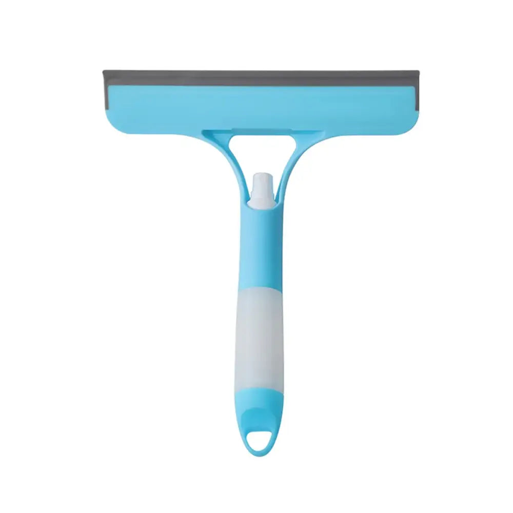 Light blue plastic squeegee with gray rubber blade and white grip for bathroom tiles decorbites glass cleaning brush