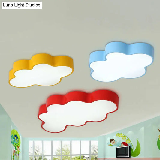DecorBites™ DecorBites™ Yellow Cloud Close to Ceiling LED Light Flush Mount in White/3 Colors, 19.5"/23.5"/35.5" Wide