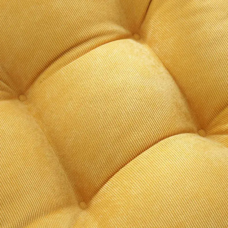 A mustard-yellow corduroy square floor pillow with tufted design by decorbites inyahome square for living room meditation