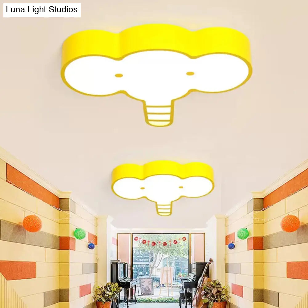 DecorBites™ DecorBites™ Yellow LED Acrylic Elephant Face Ceiling Light for Kitchen