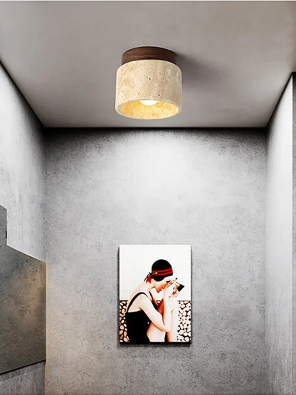 Yellow Marble Ceiling Light for Home or Commercial Spaces