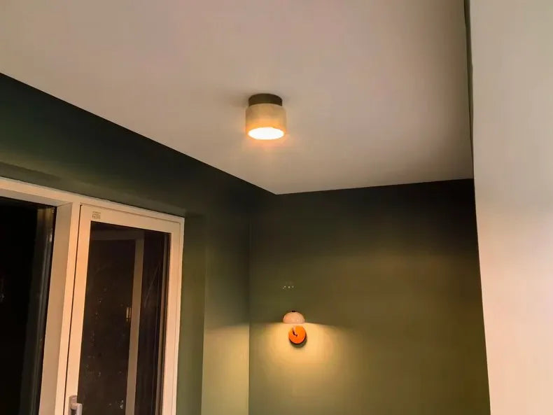 Yellow Marble Ceiling Light for Home or Commercial Spaces