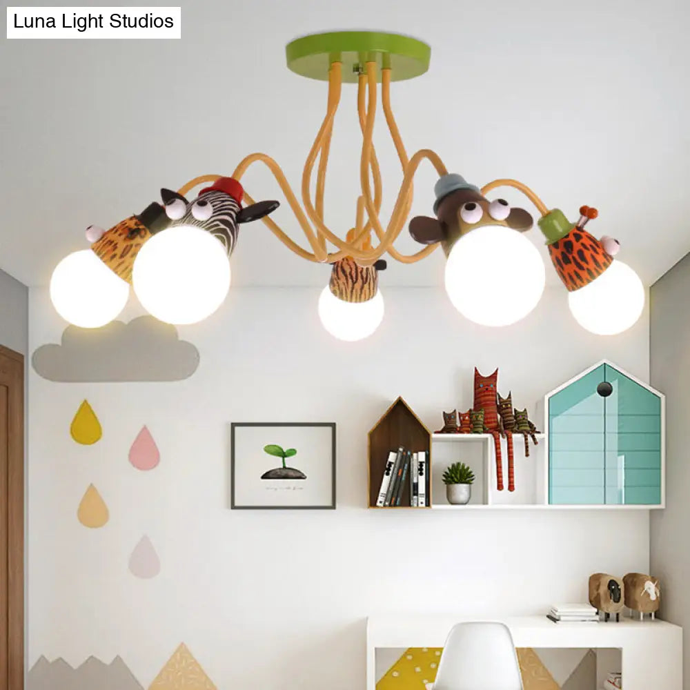 DecorBites™ DecorBites™ Yellow Octopus Cartoon Metal Ceiling Light with Animal Socket