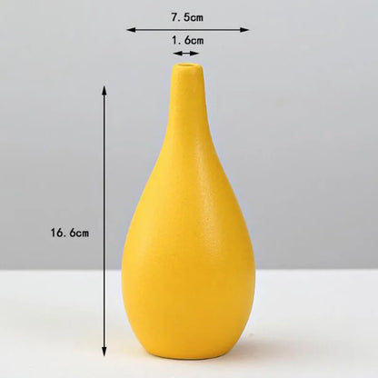 Yellow Porcelain Flower Vase for Home Decor - 12 - Vase