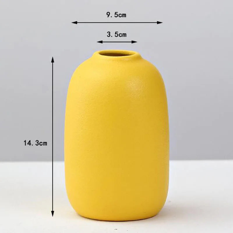 Yellow Porcelain Flower Vase for Home Decor - 13 - Vase