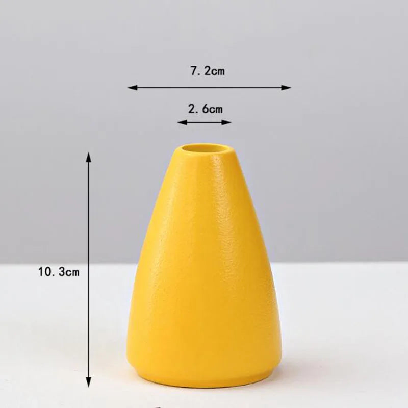 Yellow Porcelain Flower Vase for Home Decor