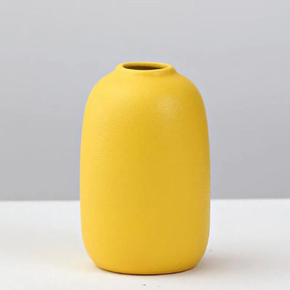 Yellow Porcelain Flower Vase for Home Decor - Vase
