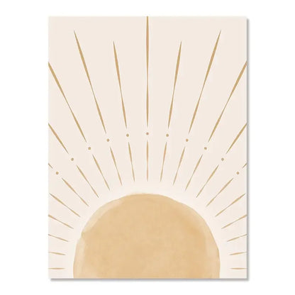 Yellow Sun Rising Horizon Wall Art - 02 / 21x30cm No Frame - Posters