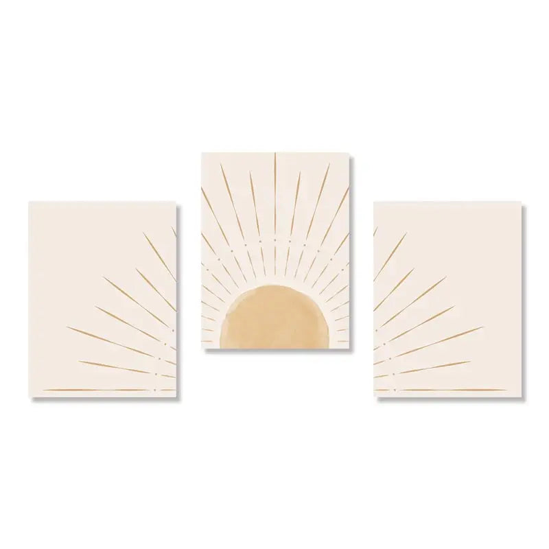 Yellow Sun Rising Horizon Wall Art