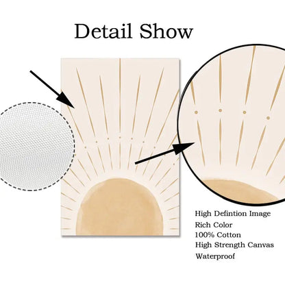 Yellow Sun Rising Horizon Wall Art - Posters