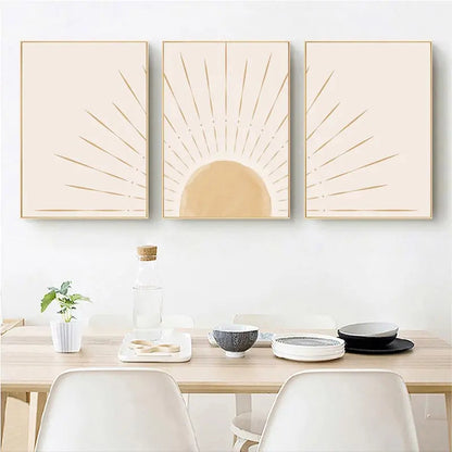 Yellow Sun Rising Horizon Wall Art - Posters